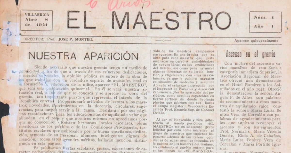 Rescatan valiosa colección de periódico educativo paraguayo de la década del 40