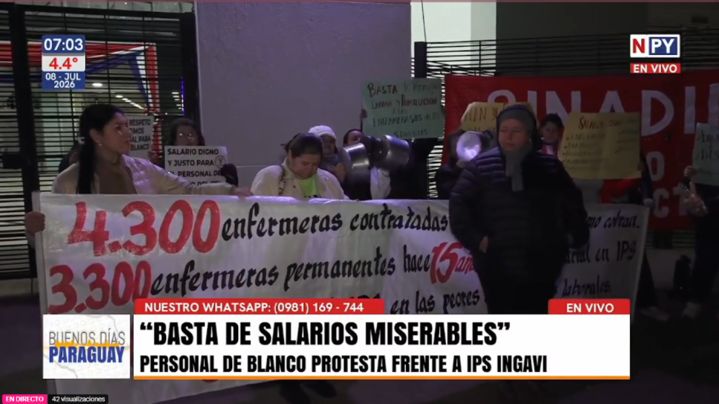 Cacerolazo frente al IPS Ingavi: "Urge un plan de emergencia salarial y laboral", dice enfermera